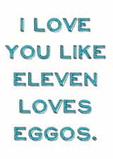 Eggos Stranger Things Valentine's Day Card created by Sweetlove Press
