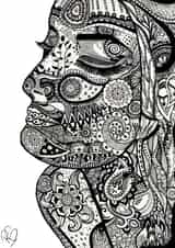 lady face Card 35153 created by Rebecca Sørensen