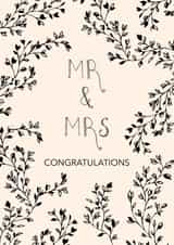 Classic Mr & Mrs Wedding Card - Congratulations created by Kamiya Chirodian