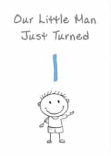 Cute Birthday Card - Little Man - 1st created by @MisterDave