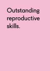 Outstanding reproductive skills funny new baby card created by Twin Pines Creative