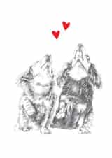 Cute Dachshund Anniversary Card / Valentines Day Card created by Dotty Dog Art