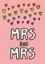 Mrs and Mrs Card - wedding typography card created by Angela Chick