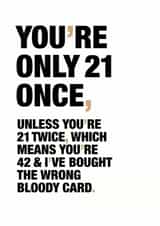 21 funny Birthday Card 9451 created by Wordplay Design