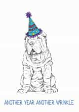 Another year another wrinkle birthday card created by Richard Marsh Art