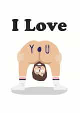 Rude Valentines Day Card - Nude - Bum - I Love You created by Studio Boketto