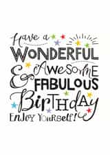 Wonderful Birthday Wishes Type Card created by Little Red Cherry