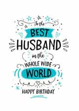 Best Husband in the Whole Wide World Happy Birthday Card created by Little Red Cherry