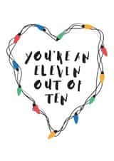 Cute Stranger Things Anniversary Card / Valentines Day Card - You're An Eleven Out Of Ten created by Mrs Best Paper Co.
