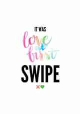 Tinder humour Valentines Day Card 30806 created by Anna Kathryn 