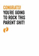 Funny New Baby Card For New Parents - Pregnancy - Rock This Parent Shit created by Purple Tree Designs