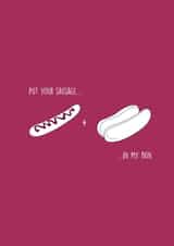 sausage hotdog Valentines Day Card 35900 created by Gillian Panter