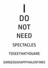 spectacles optician Valentines Day Card 36240 created by Lindsey Best