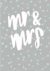 Mr & Mrs - Simple grey wedding card created by Sadler Jones