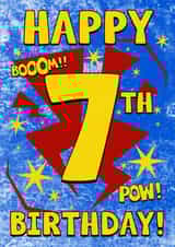 Comicbook 7th birthday card 1001 created by Alex Dato