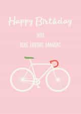 cyclist bike Birthday Card 8501 created by Rudi & Co.