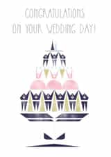 Congratulations on your wedding day -  modern illustration card created by Allison Gray