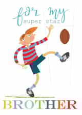 brother card - rugby - for my brother - funny and cute created by Kali Stileman