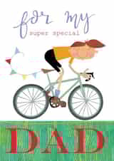 fathers day card - bicycle - for my dad - funny and cute created by Kali Stileman