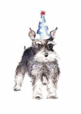 Birthday Watercolor Schnauzer Dog Card created by Wandering Laur