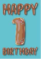 1st donut Birthday Card 36566 created by Pink Cat Design