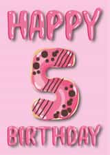doughnut 5 Birthday Card 36575 created by Pink Cat Design