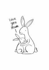 cute hares Mothers Day Card 27074 created by Conor Rawson