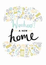 Arty New Home Card - Woohoo - Keys created by Louise Tiler
