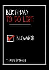 Blowjob naughty Birthday Card 8113 created by Filthy Sentiments