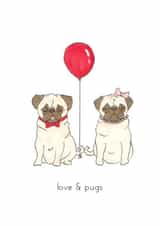 pug love Anniversary Card 36780 created by Polly Rose Art & Designs