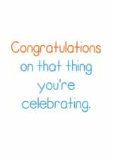 Congratulations Thing Birthday Card 12899 created by Rubber John