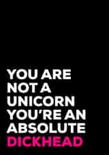 Unicorn funny Birthday Card 8116 created by Filthy Sentiments