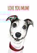 Smiling Dog Mother's Day Card created by sarahcoxartwork