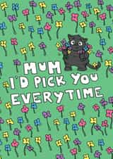 flowers green Mothers Day Card 11657 created by Kat Willott