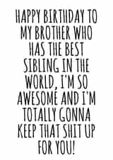brother sibling Birthday Card 10936 created by Flamingo Lingo by Jenny