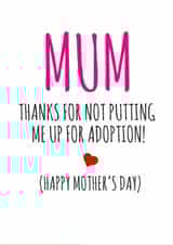 funny cheeky Mothers Day Card 34700 created by Banter King