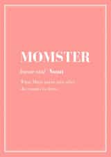 momster dictionary Mothers Day Card 23841 created by Pottsy Prints