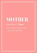 definition dictionary Mothers Day Card 1354 created by Pottsy Prints
