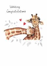 Cute Giraffe Wedding Card - Wedding Congratulations created by SABIVO Design by Sabina