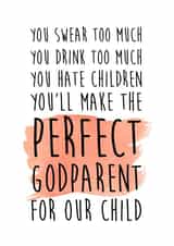 funny godmother Christening Card 12411 created by LOVE PAPER RAINBOW