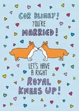 Corgis kissing - wedding day created by Kerry Stewart