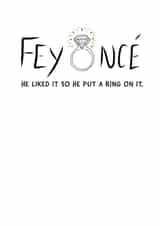 Feyoncé engagement card created by Keepseyshop
