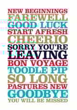 farewell start afresh Leaving Card 13636 created by Rosie Robins