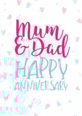 Cute Anniversary Card - Parents - Hearts - Mum & Dad Happy Anniversary created by Shutterjunkie
