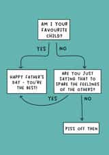 Cheeky Father's Day Card - Dad - Flowchart - Am I Your Favourite Child? created by Pack a Punch Designs