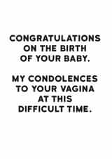 birth vagina New Baby Card 11905 created by Holy Flaps