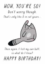 50 fiftieth Birthday Card 9798 created by Miümi Cat