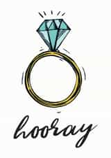 Hooray! engagement card created by Mrs Best Paper Co.