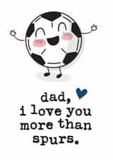 Tottenham Hotspur FC Footbal Club Dad Birthday / Fathers Day Card created by Mrs Best Paper Co.