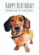 dachshund sausagedog Birthday Card 1585 created by Jo Scott Art